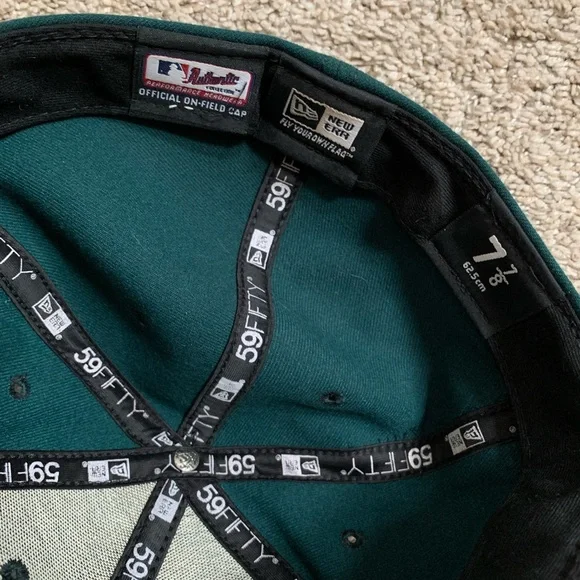 Oakland A’s MLB brand Men’s Hat green/ yellow 7 7/8 - Picture 3 of 4